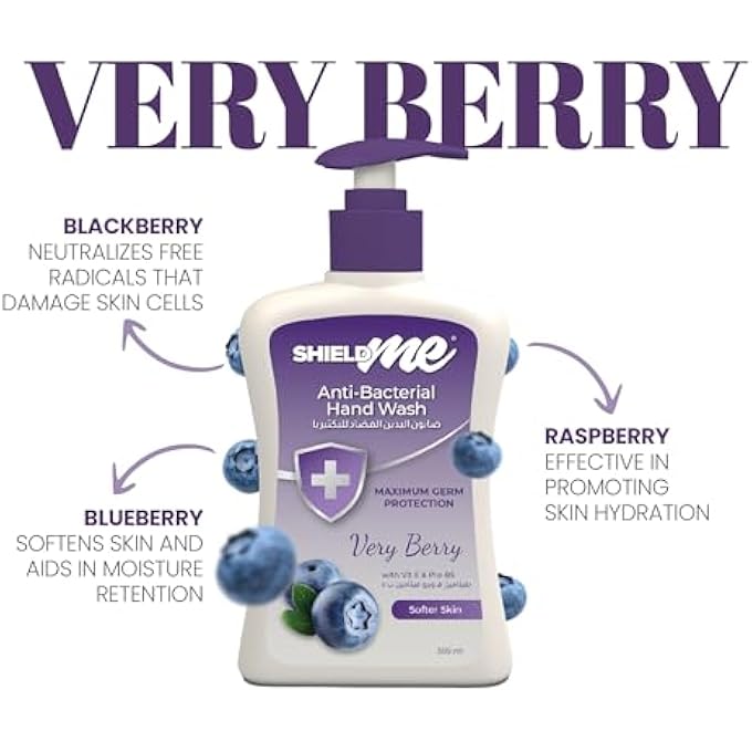 SHIELDME ANTIBACTERIAL HANDWASH LIQUID SOAP, VERY BERRY  300ML - Image 3